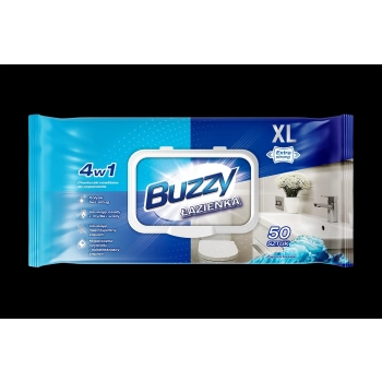 Buzzy Łazienka Chusteczki Nawilżone do Czyszczenia 50 szt.