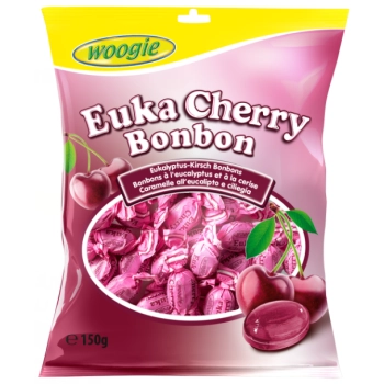 Woogie Euka Cherry Cukierki Eukaliptus Wiśnia 150 g