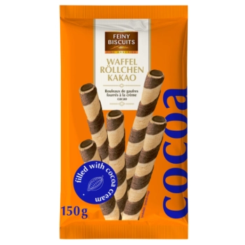 Feiny Biscuits Rurki Waflowe z Nadzieniem Kakaowym 150 g