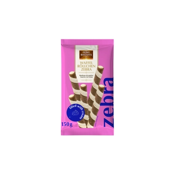 Feiny Biscuits Rurki Waflowe z Nadzieniem Zebra 150 g