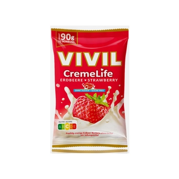 Vivil Creme Life Erdbeere Cukierki Truskawkowe bez Cukru 90 g