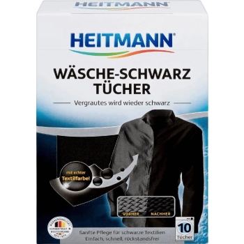 Heitmann Chusteczki Przywracające Czerń 10 szt.