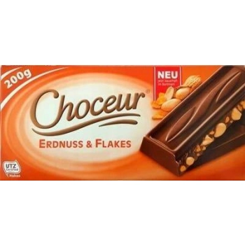 Choceur Erdnuss Flakes - Czekolada z Orzechami i Płatkami 200 g