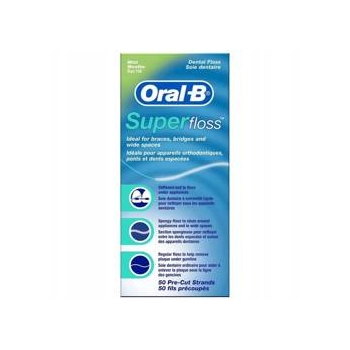 Oral-B Super Floss do Aparatów Ortodontycznych i Protez 50 szt.