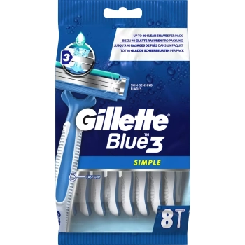 Gillette Blue3 Simple Jednorazowa Maszynka do Golenia 8 Szt.