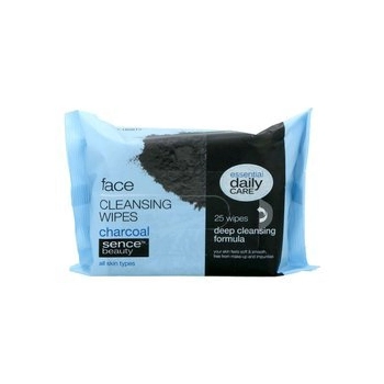Sence Beauty Chusteczki Do Mycia Twarzy z Węglem 25 szt.