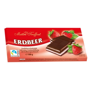 Maitre Truffout Czekolada Nadziewana Truskawkowa 100 g