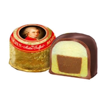 MaitreTruffout Mozartkugeln Luksusowe Pralinki z Marcepanem i Orzechami Laskowymi w Delikatnej Mlecznej Czekoladzie 300 g