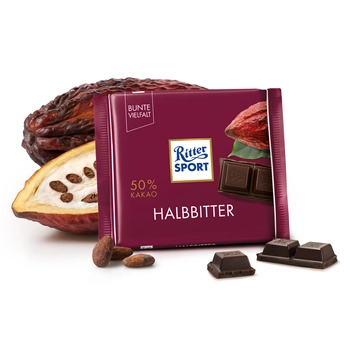 Ritter Sport Halbbitter 50 % cacao 100 g