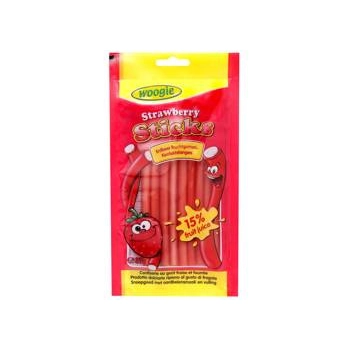 Woogie Strawberry Sticks Żelki Truskawkowe Nadziewane 85 g