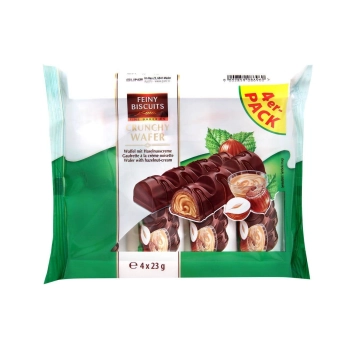 Feiny Biscuits Batoniki Waflowe z Kremem Mleczno-Orzechowym 4x23 g