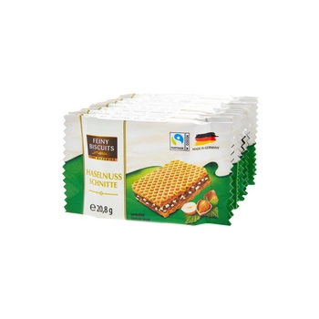 Feiny Biscuits Wafelki z Kremem Kakaowym i Orzechami Laskowymi 8x20,8 g