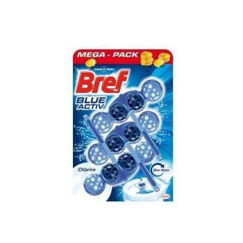 Bref Blue Active+Chlorine Color Aktiv Zawieszka WC 3 x 50 g