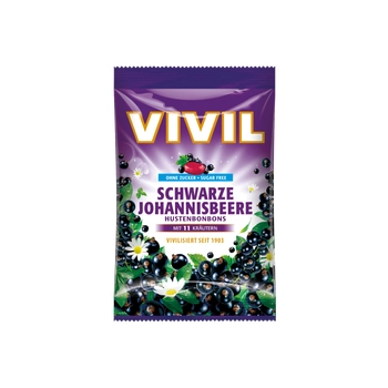 Vivil Schwarze Johannisbeere Cukierki bez Cukru 110 g
