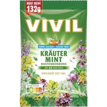 Vivil Krauter Mint Cukierki bez Cukru 132 g