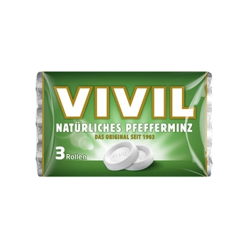 Vivil Natürliches Pfefferminz Pastylki Miętowe 3 x 29 g