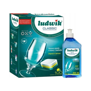Ludwik Classic Tabletki do Zmywarki 100 sztuk + Płyn Nabłyszczający 300 ml