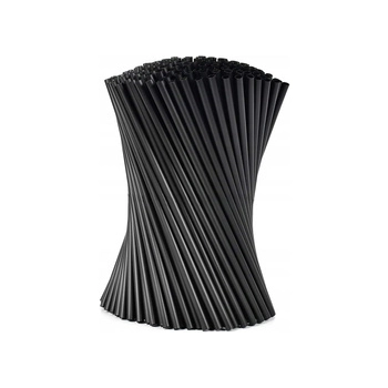 Słomki Plastikowe Proste Czarne Grube Shake 240 mm, fi8, 500 sztuk