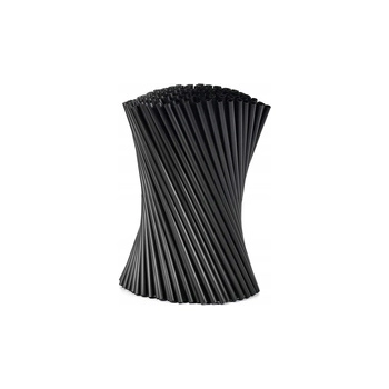 Słomki Plastikowe Proste Czarne Grube Shake 240 mm, fi8, 500 sztuk