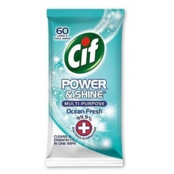 Cif Power & Shine Ocean Fresh Chusteczki Nawilżone 60 szt.