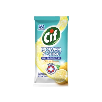 Cif Power & Shine Citrus Fresh Chusteczki Nawilżone 60 szt.