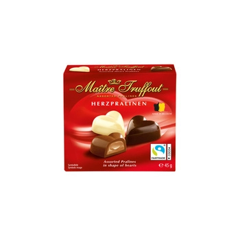 MaitreTruffout Herzpralinen Belgijskie Pralinki 45 g