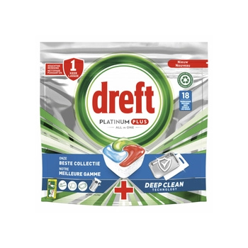 Dreft Platinum Plus All in One Kapsułki do Zmywarki 18 szt.