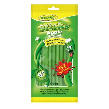 Woogie Apple Sticks Żelki Jabłkowe Nadziewane 80 g