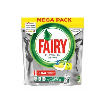 Fairy Platinum All in One Lemon Kapsułki do Zmywarki 60 szt.