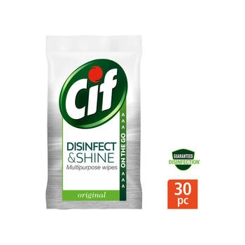 Cif Disinfect & Shine Wipes Chusteczki Czyszczące do Dezynfekcji 30 szt.