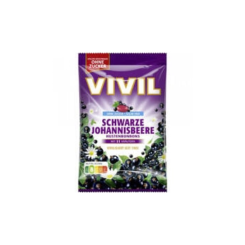 Vivil Schwarze Johannisbeere Cukierki bez Cukru 120 g