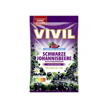 Vivil Schwarze Johannisbeere Cukierki bez Cukru 120 g