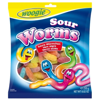 Woogie Saure Würmer Kwaśne Żelki 250 g