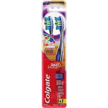 Colgate 360 Advanced 4 Zone Szczoteczka do Zębów 2 szt.