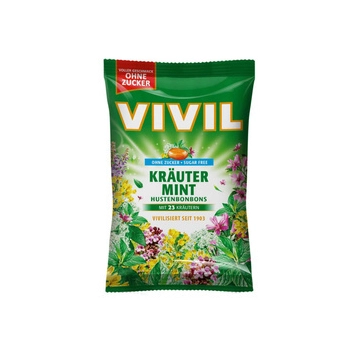 Vivil Krauter Mint Cukierki bez Cukru 120 g