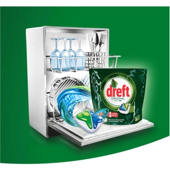 Dreft Original All In One Kapsułki do Zmywarki 76 szt.