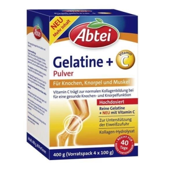 WYPRZEDAŻ !!! Abtei Gelatine Żelatyna + Wit. C 400 g