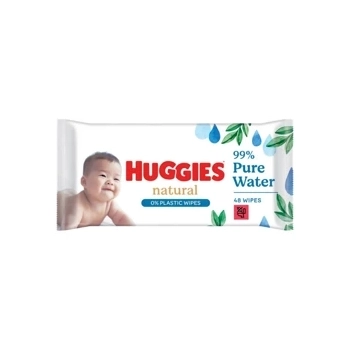 Huggies Natural 0% Chusteczki Nawilżone 48 szt.