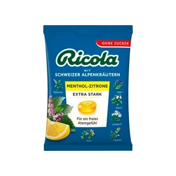 Ricola Menthol Zitrone Extra Stark Cukierki bez Cukru 75 g