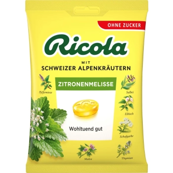 Ricola Alpenkräuter Zitronenmelisse Cukierki bez Cukru 75 g