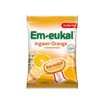 Em-eukal Ingwer-Orange Cukierki bez Cukru 75 g