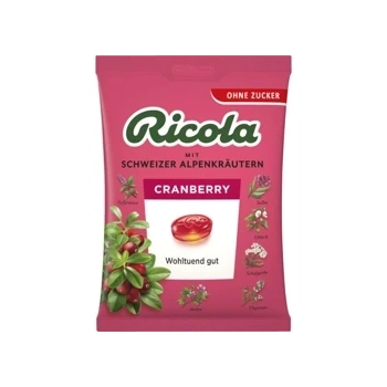 Ricola Schweizer Kräuterbonbon Cranberry Cukierki bez Cukry 75 g