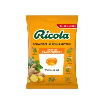 Ricola Ingwer & Orangenminze Cukierki bez Cukru 75 g