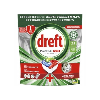 Dreft Platinum Plus All in One Kapsułki do Zmywarki 25 szt.