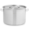  Garnek stalowy duży z pokrywką grubym dnem do kuchenki indukcyjnej gazowej halogenowej 23 l - zdj. dodatkowe 1