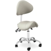  Krzesło kosmetyczne siodłowe z oparciem obrotowe regulowane MANNHEIM GREY szare - zdj. dodatkowe 1