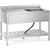  Zlew basen gastronomiczny jednokomorowy z półką i rantem prawy 120 x 60 x 94,5 cm - zdj. dodatkowe 1