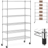 Regał magazynowy druciany ażurowy na kółkach 6 półek do 90 kg 120x45x189 cm