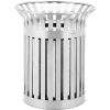  Kosz na odpady śmieci miejski zewnętrzny okrągły śr. 73 x 85 cm STAL srebrny - zdj. dodatkowe 1
