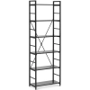  Regał na książki loftowy ze stalową ramą 28 x 60 x 182 cm czarny - zdj. dodatkowe 1
